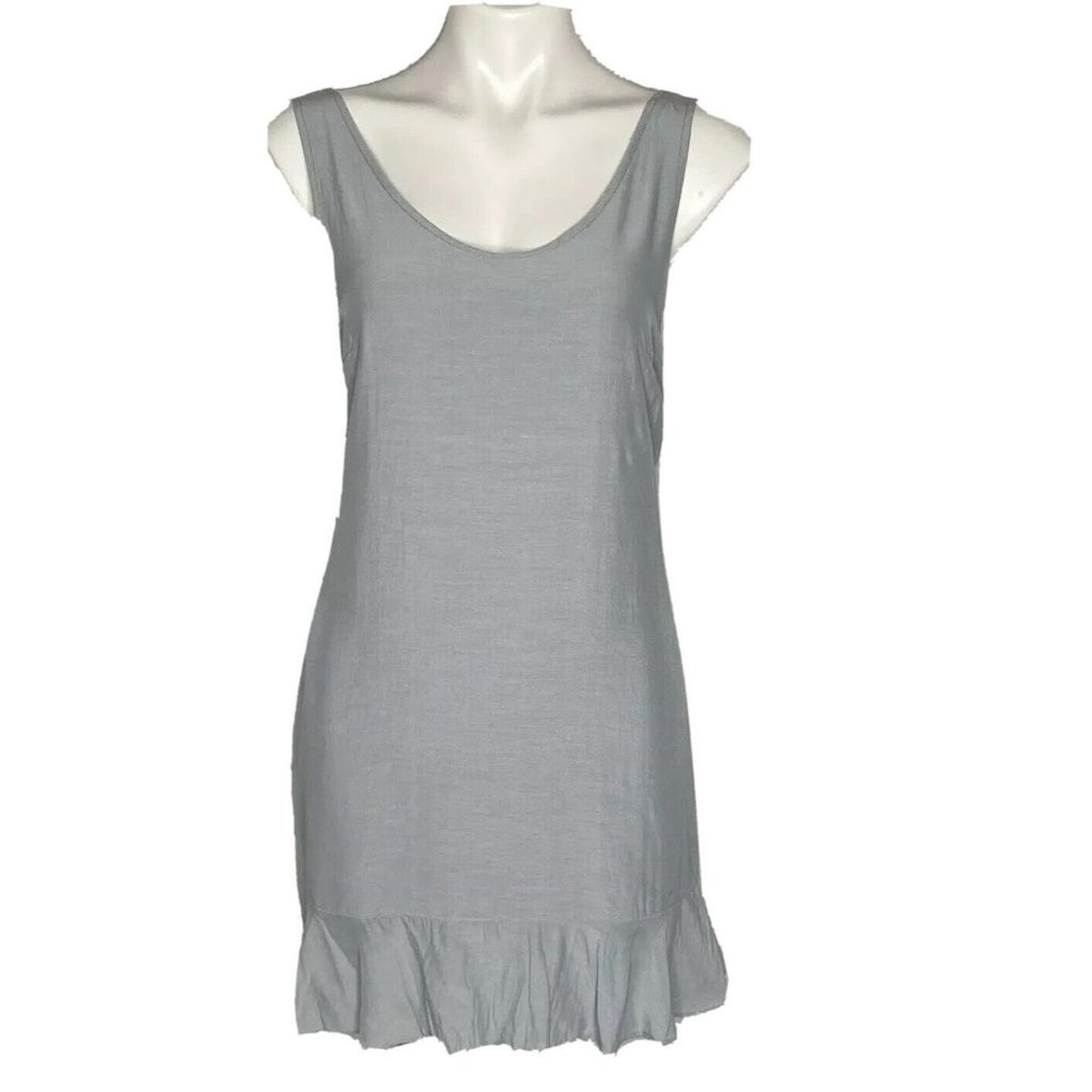 Skylar &‎ Madison Grey Sundress Tank Ruffle Hemline Knee Length Ties In Back Med